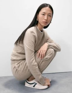 Pure Cashmere Tapered Ankle Grazer Joggers -Marksandspencer Sale Store pure cashmere tapered ankle grazer joggers 10