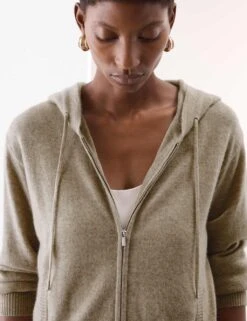 Pure Cashmere Zip Up Hoodie -Marksandspencer Sale Store pure cashmere zip up hoodie 12