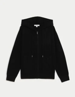 Pure Cashmere Zip Up Hoodie -Marksandspencer Sale Store pure cashmere zip up hoodie 16