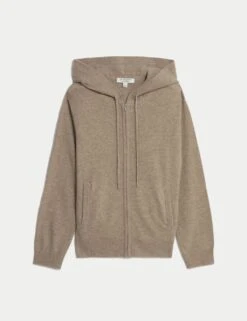 Pure Cashmere Zip Up Hoodie -Marksandspencer Sale Store pure cashmere zip up hoodie 8