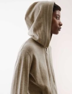 Pure Cashmere Zip Up Hoodie -Marksandspencer Sale Store pure cashmere zip up hoodie 9