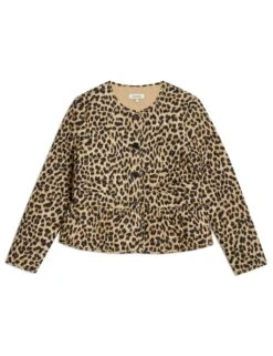 Pure Cotton Animal Print Quilted Jacket -Marksandspencer Sale Store pure cotton animal print quilted jacket 5
