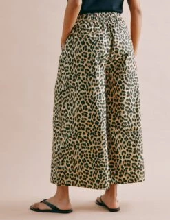 Pure Cotton Animal Print Wide Leg Culottes -Marksandspencer Sale Store pure cotton animal print wide leg culottes 6