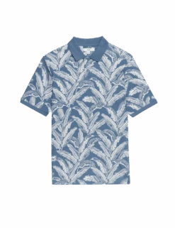 Pure Cotton Banana Leaf Print Polo Shirt -Marksandspencer Sale Store pure cotton banana leaf print polo shirt 1