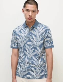 Pure Cotton Banana Leaf Print Polo Shirt -Marksandspencer Sale Store pure cotton banana leaf print polo shirt 12