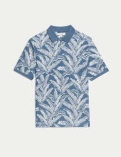 Pure Cotton Banana Leaf Print Polo Shirt -Marksandspencer Sale Store pure cotton banana leaf print polo shirt 13