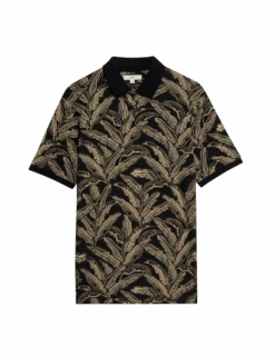 Pure Cotton Banana Leaf Print Polo Shirt -Marksandspencer Sale Store pure cotton banana leaf print polo shirt