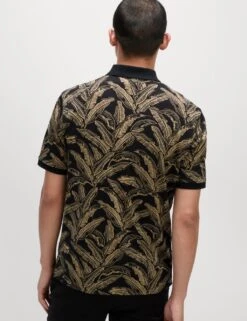 Pure Cotton Banana Leaf Print Polo Shirt -Marksandspencer Sale Store pure cotton banana leaf print polo shirt 5