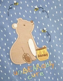 Pure Cotton Bear Applique Zip Sleepsuit (0-12 Mths) -Marksandspencer Sale Store pure cotton bear applique zip sleepsuit 0 12 mths 1 5