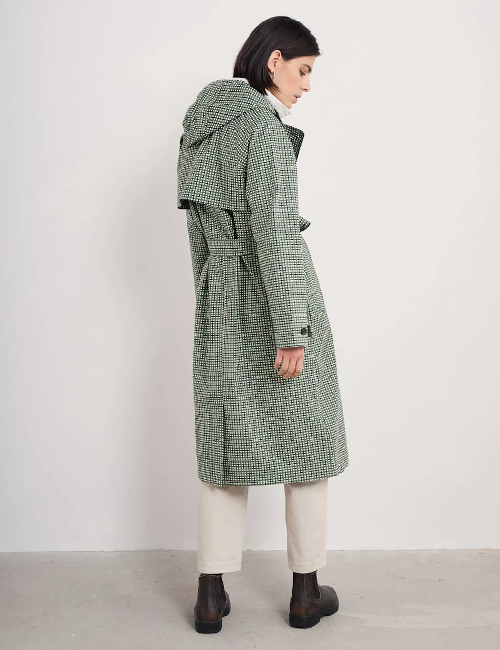 Pure Cotton Belted Hooded Longline Trench Coat 7 Pure Cotton Belted Hooded Longline Trench Coat - Image 7