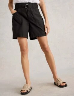 WHITE STUFF Pure Cotton Belted Shorts -Marksandspencer Sale Store pure cotton belted shorts 7