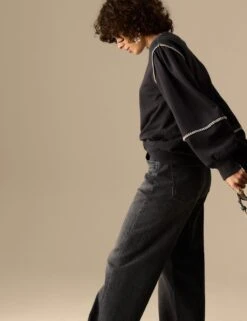 Pure Cotton Blouson Sleeve Sweatshirt -Marksandspencer Sale Store pure cotton blouson sleeve sweatshirt 8