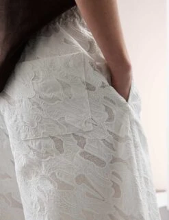 Pure Cotton Broderie Detail Wide Leg Culottes -Marksandspencer Sale Store pure cotton broderie detail wide leg culottes 12