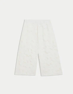 Pure Cotton Broderie Detail Wide Leg Culottes -Marksandspencer Sale Store pure cotton broderie detail wide leg culottes 14