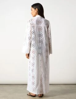 Pure Cotton Broderie Maxi Shirt Dress -Marksandspencer Sale Store pure cotton broderie maxi shirt dress 15