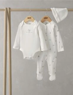 Mamas & Papas Pure Cotton Bunny 3 Piece Start Set (0-12 Mths) -Marksandspencer Sale Store pure cotton bunny 3 piece start set 0 12 mths 1 7