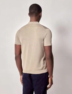 Pure Cotton Button Through Knitted Polo Shirt -Marksandspencer Sale Store pure cotton button through knitted polo shirt 5