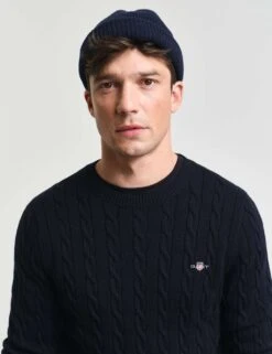 Gant Pure Cotton Cable Crew Neck Jumper -Marksandspencer Sale Store pure cotton cable crew neck jumper 11