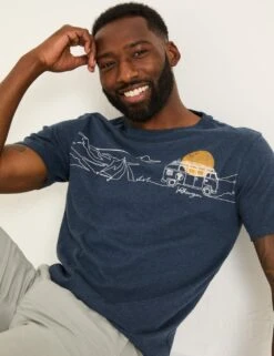 Pure Cotton Camper Graphic T-Shirt -Marksandspencer Sale Store pure cotton camper graphic t shirt 6