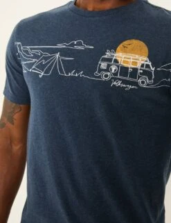 Pure Cotton Camper Graphic T-Shirt -Marksandspencer Sale Store pure cotton camper graphic t shirt 7