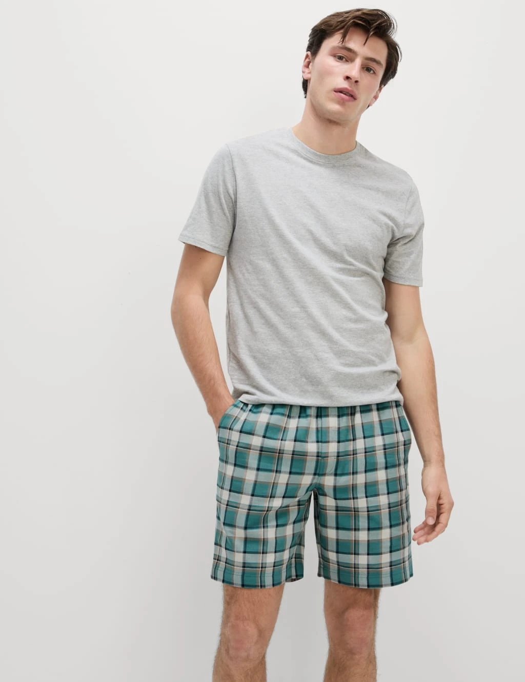 Pure Cotton Checked Loungewear Shorts 5 Pure Cotton Checked Loungewear Shorts - Image 5