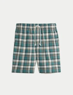 Pure Cotton Checked Loungewear Shorts 14 Pure Cotton Checked Loungewear Shorts -Marksandspencer Sale Store pure cotton checked loungewear shorts 5