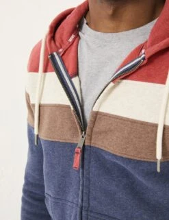 Pure Cotton Colour Block Zip Up Hoodie -Marksandspencer Sale Store pure cotton colour block zip up hoodie 7