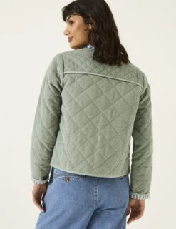 Pure Cotton Cord Quilted Bomber Jacket -Marksandspencer Sale Store pure cotton cord quilted bomber jacket 7