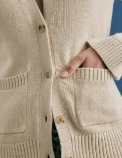 Pure Cotton Crew Neck Fitted Cardigan -Marksandspencer Sale Store pure cotton crew neck fitted cardigan 9