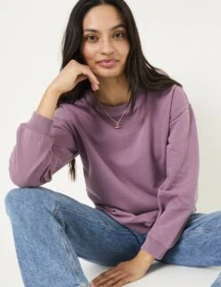 Pure Cotton Crew Neck Jumper -Marksandspencer Sale Store pure cotton crew neck jumper 7