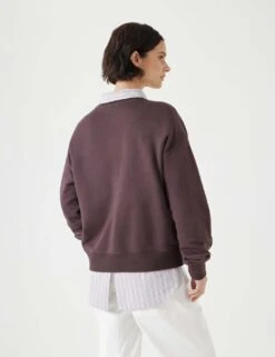 Pure Cotton Crew Neck Slogan Sweatshirt -Marksandspencer Sale Store pure cotton crew neck slogan sweatshirt 10