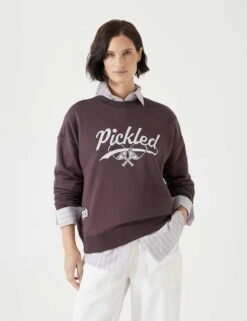 Pure Cotton Crew Neck Slogan Sweatshirt -Marksandspencer Sale Store pure cotton crew neck slogan sweatshirt 7