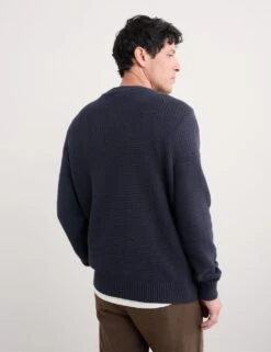 Pure Cotton Crew Neck Textured Jumper -Marksandspencer Sale Store pure cotton crew neck textured jumper 10