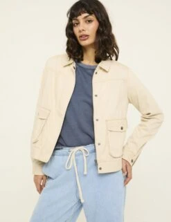 Pure Cotton Cropped Jacket -Marksandspencer Sale Store pure cotton cropped jacket 8