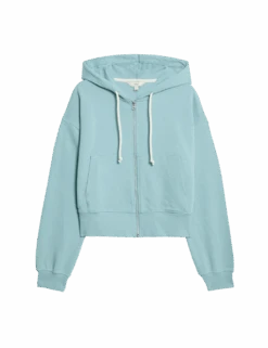 Pure Cotton Cropped Zip Through Hoodie 33 Pure Cotton Cropped Zip Through Hoodie -Marksandspencer Sale Store pure cotton cropped zip through hoodie 1