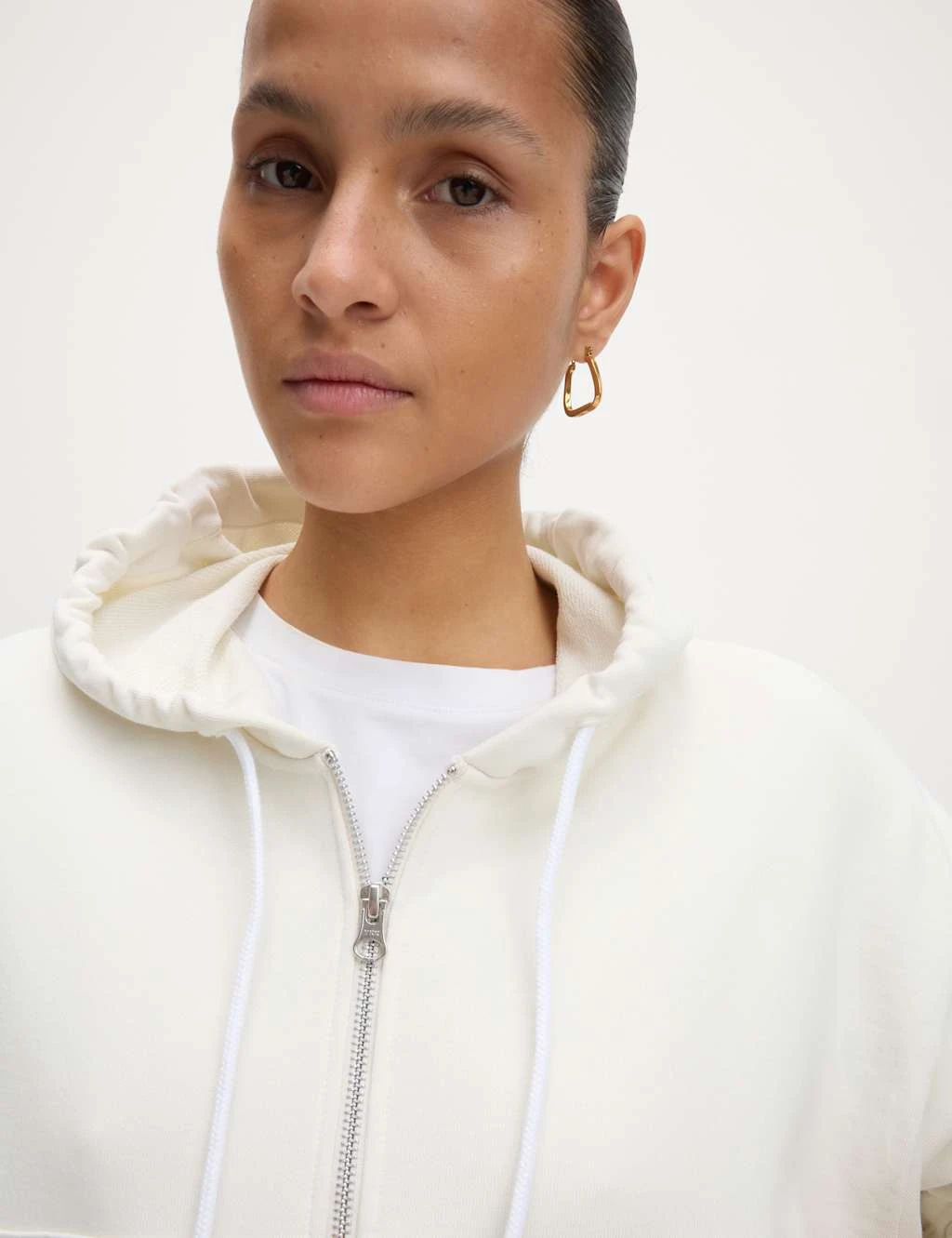 Pure Cotton Cropped Zip Through Hoodie 7 Pure Cotton Cropped Zip Through Hoodie - Image 7