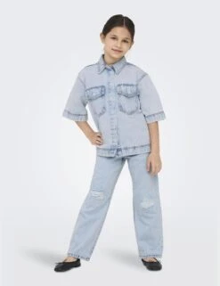 Pure Cotton Denim Denim Oversized Shirt (8-14 Yrs) -Marksandspencer Sale Store pure cotton denim denim oversized shirt 8 14 yrs 1 11