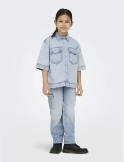 Pure Cotton Denim Denim Oversized Shirt (8-14 Yrs) -Marksandspencer Sale Store pure cotton denim denim oversized shirt 8 14 yrs 1 7