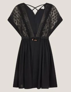 MONSOON Pure Cotton Embroidered Kaftan (7-15 Yrs) -Marksandspencer Sale Store pure cotton embroidered kaftan 7 15 yrs 1 3