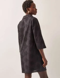 MONSOON Pure Cotton Embroidered Mini Shift Dress -Marksandspencer Sale Store pure cotton embroidered mini shift dress 7