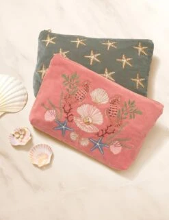 Pure Cotton Embroidered Pouch -Marksandspencer Sale Store pure cotton embroidered pouch 10