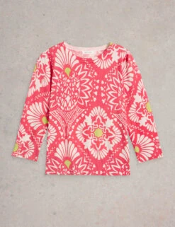 WHITE STUFF Pure Cotton Floral Crew Neck Jumper -Marksandspencer Sale Store pure cotton floral crew neck jumper 7