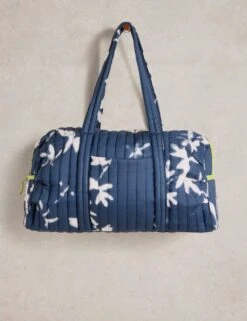 WHITE STUFF Pure Cotton Floral Quilted Weekend Bag -Marksandspencer Sale Store pure cotton floral quilted weekend bag 6