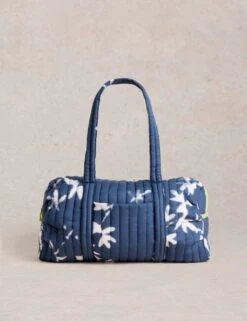 WHITE STUFF Pure Cotton Floral Quilted Weekend Bag -Marksandspencer Sale Store pure cotton floral quilted weekend bag 7