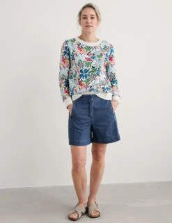 Pure Cotton Floral Sweatshirt -Marksandspencer Sale Store pure cotton floral sweatshirt 5