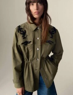 Pure Cotton Floral Utility Jacket -Marksandspencer Sale Store pure cotton floral utility jacket 6