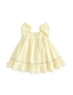 Mamas & Papas Pure Cotton Frill Embroidered Dress (0-3 Yrs) -Marksandspencer Sale Store pure cotton frill embroidered dress 0 3 yrs 1 3