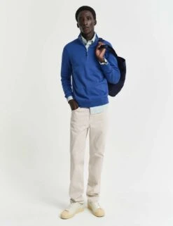 Gant Pure Cotton Funnel Neck Half Zip Jumper -Marksandspencer Sale Store pure cotton funnel neck half zip jumper 13