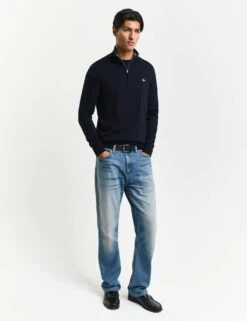 Gant Pure Cotton Funnel Neck Half Zip Jumper -Marksandspencer Sale Store pure cotton funnel neck half zip jumper 17