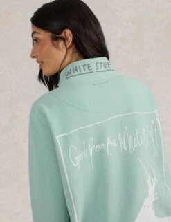 WHITE STUFF Pure Cotton Funnel Neck Half Zip Sweatshirt -Marksandspencer Sale Store pure cotton funnel neck half zip sweatshirt 12